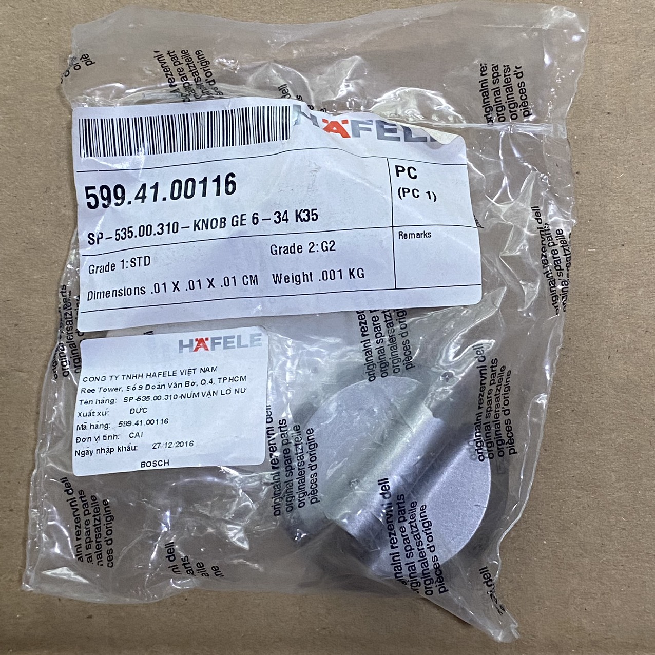 Nút vặn Lò nướng âm tủ Hafele HO-K60A 535.00.310(532.90.237)